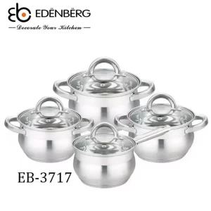 EDENBERG EB-3717 8PCS High Quality Cookware Set Cooking Pots Sufuria As shown in the figure 8pcs