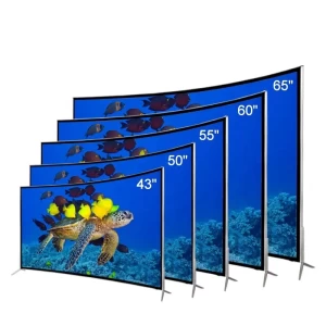 43 Inch LED Curved Screen Smart TV OEM LCD Television 50 55 65 Inch 4K UHD Curved Digital DVB-T2S2 Wifi Tempered Glass Android