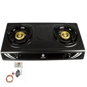 Nunix Table Top Gas Cooker SS002 + 13KG Regulator + 2M Pipe+Tightener Black
